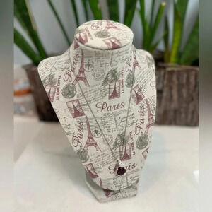 RMN Ruby Zirconia Pendant Necklace Silver Tone Chain Women’s Jewelry